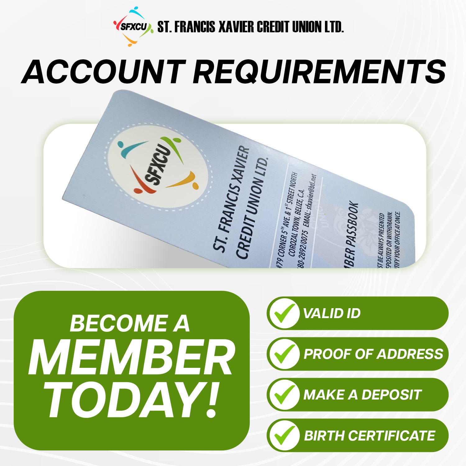 SFXCU Account Requirements